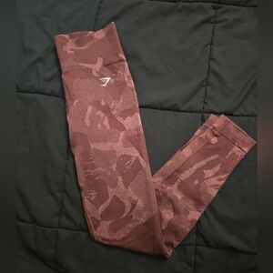 Gymshark Maroon Camouflage Leggings